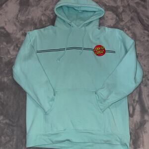 Santa Cruz Skateboards Hoodie Men’s XL Mint Green Classic Dot Logo Pullover